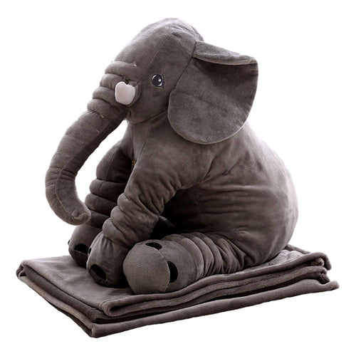 Gggles Elephant Pillow with Blanket - Grey