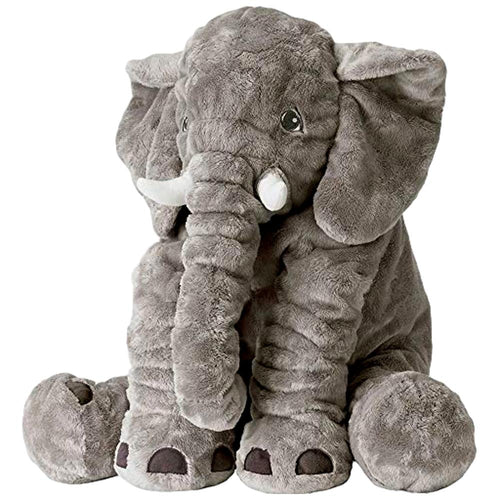 baby elephant pillow grey