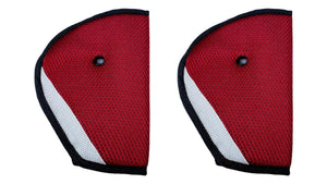 2 Seat Belt Adjusters - Maroon