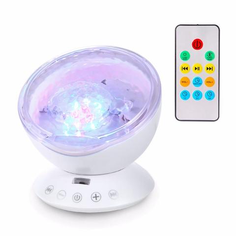 Ocean Wave Projector Night Light With Remote Control and Music Player